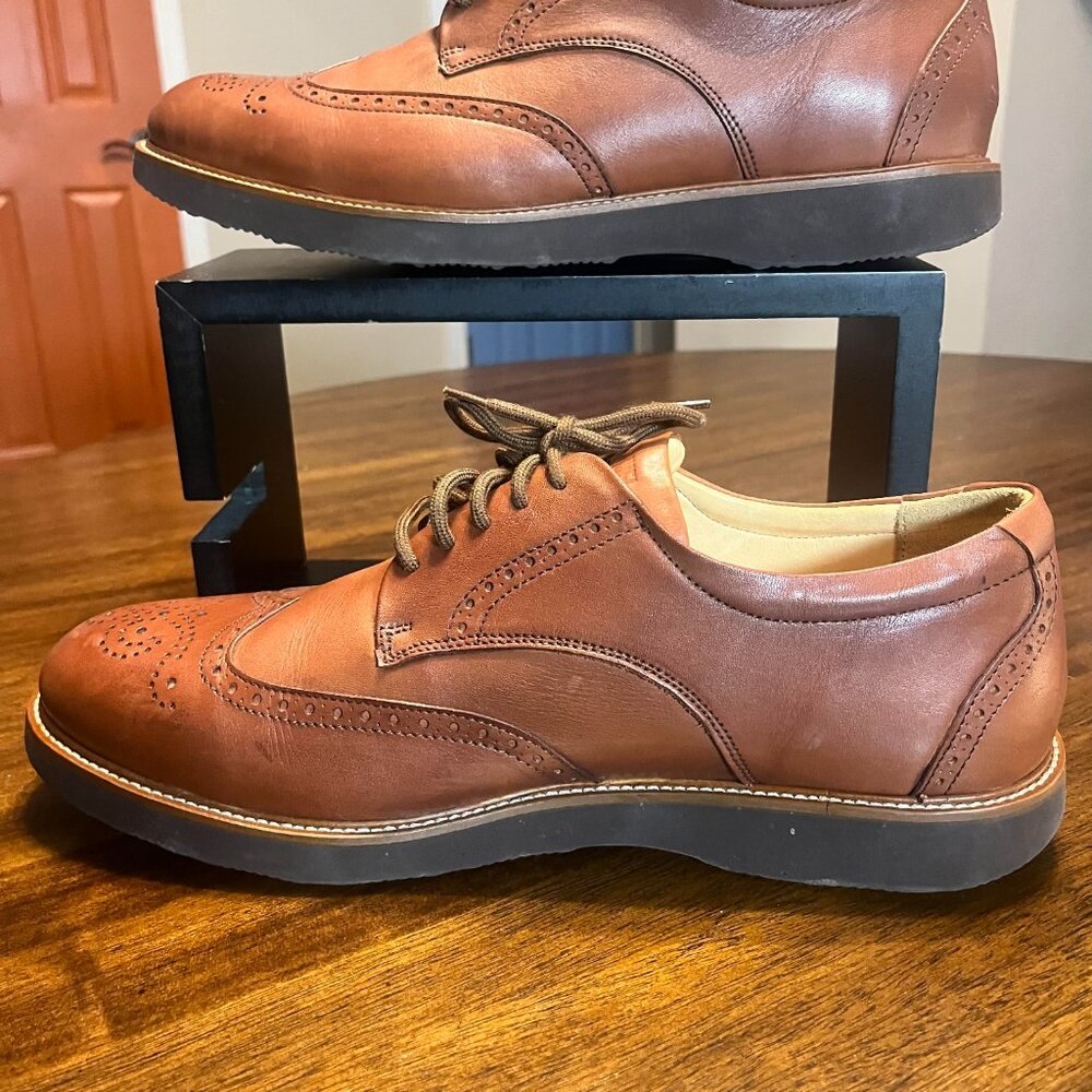 Samuel Hubbard Men's Brown Leather Tipping Point Wingtip Oxfords Size 12 - Picture 3 of 8